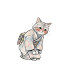大正レトロ着物猫／アレンジ用（個別スタンプ：38）