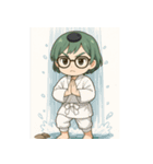 【修験道】行者グリーン女子（個別スタンプ：16）
