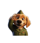 【敬礼犬 6】（個別スタンプ：6）