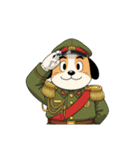 【敬礼犬 5】（個別スタンプ：2）