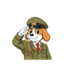 【敬礼犬 5】（個別スタンプ：7）
