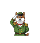 【敬礼犬 5】（個別スタンプ：15）