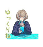 クールな女子★ナイトプール（個別スタンプ：32）