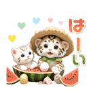 夏 猛暑 酷暑♡トラとネコ（個別スタンプ：2）