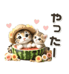 夏 猛暑 酷暑♡トラとネコ（個別スタンプ：22）