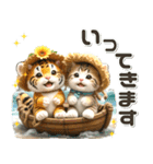 夏 猛暑 酷暑♡トラとネコ（個別スタンプ：25）