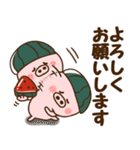 ハート耳のブタ♡夏（個別スタンプ：35）