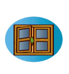 窓からカエルスタンプ（個別スタンプ：2）
