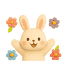 ふわふわフェルトうさぎ（個別スタンプ：1）