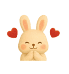 ふわふわフェルトうさぎ（個別スタンプ：4）