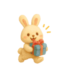 ふわふわフェルトうさぎ（個別スタンプ：25）