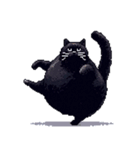 無言で伝える太っちょ黒猫（個別スタンプ：1）