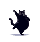 無言で伝える太っちょ黒猫（個別スタンプ：3）