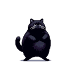 無言で伝える太っちょ黒猫（個別スタンプ：10）