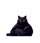 無言で伝える太っちょ黒猫（個別スタンプ：11）
