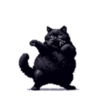 無言で伝える太っちょ黒猫（個別スタンプ：16）