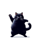 無言で伝える太っちょ黒猫（個別スタンプ：18）