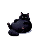無言で伝える太っちょ黒猫（個別スタンプ：20）