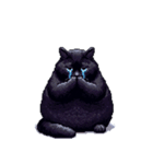 無言で伝える太っちょ黒猫（個別スタンプ：22）