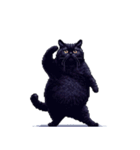 無言で伝える太っちょ黒猫（個別スタンプ：23）