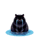 無言で伝える太っちょ黒猫（個別スタンプ：25）