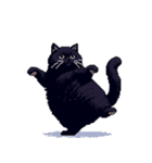 無言で伝える太っちょ黒猫（個別スタンプ：28）