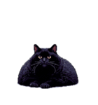 無言で伝える太っちょ黒猫（個別スタンプ：29）