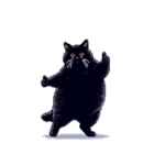 無言で伝える太っちょ黒猫（個別スタンプ：30）
