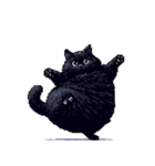 無言で伝える太っちょ黒猫（個別スタンプ：32）