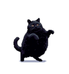 無言で伝える太っちょ黒猫（個別スタンプ：34）