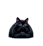 無言で伝える太っちょ黒猫（個別スタンプ：36）
