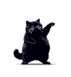 無言で伝える太っちょ黒猫（個別スタンプ：40）