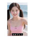 夏セクシーツインテールガール（個別スタンプ：9）