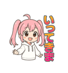 可愛いピンク髪ツインテール女子スタンプ2（個別スタンプ：9）