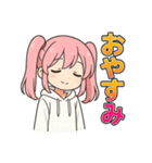 可愛いピンク髪ツインテール女子スタンプ2（個別スタンプ：18）