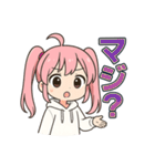 可愛いピンク髪ツインテール女子スタンプ2（個別スタンプ：32）