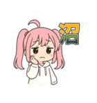 可愛いピンク髪ツインテール女子スタンプ2（個別スタンプ：33）