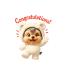 白クマの着ぐるみ3Dヨークシャテリア（個別スタンプ：13）