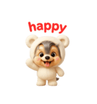 白クマの着ぐるみ3Dヨークシャテリア（個別スタンプ：15）