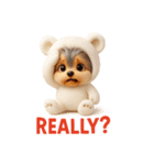 白クマの着ぐるみ3Dヨークシャテリア（個別スタンプ：27）