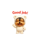 白クマの着ぐるみ3Dヨークシャテリア（個別スタンプ：29）