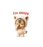 白クマの着ぐるみ3Dヨークシャテリア（個別スタンプ：31）
