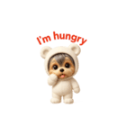 白クマの着ぐるみ3Dヨークシャテリア（個別スタンプ：33）