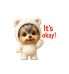 白クマの着ぐるみ3Dヨークシャテリア（個別スタンプ：35）