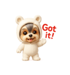 白クマの着ぐるみ3Dヨークシャテリア（個別スタンプ：39）