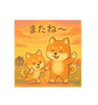 ほっこり豆柴の親子（個別スタンプ：3）