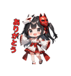 神秘的？狐面巫女さんスタンプ（個別スタンプ：3）