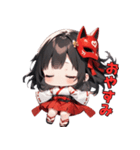 神秘的？狐面巫女さんスタンプ（個別スタンプ：11）