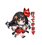 神秘的？狐面巫女さんスタンプ（個別スタンプ：22）