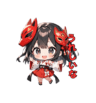 神秘的？狐面巫女さんスタンプ（個別スタンプ：26）